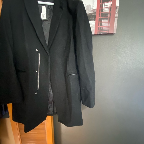 Black Wool Dress Coat Haight & Ashbury - Picture 8 of 9